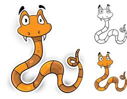 cartoon snake with different colors and shapes vector