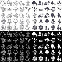 a set of icons for the design of the forest vector