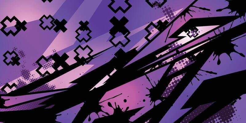 Textured background of abstract purple stripes with x pattern