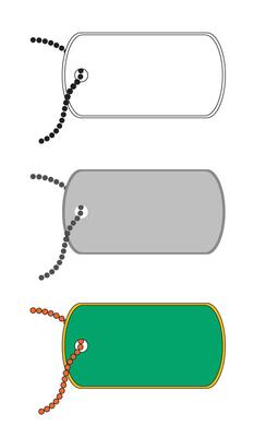 Illustration dog tag template with blank background