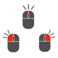 Left Right Middle Wheel Computer Mouse Button Pressed Double Click Computer - Icon Illustration vector