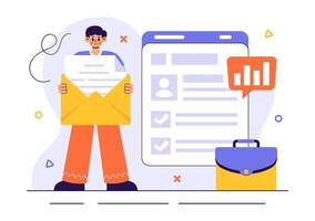Company Hiring Process Illustration with Recruitment and Employee Interview vector