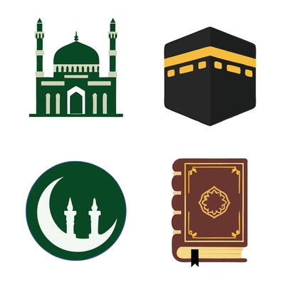 Colorful Islamic Symbols for Religion event
