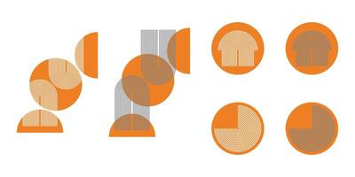 Abstract Geometric Design Circles Lines illustration. vector