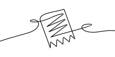 continuous line drawing of invoice symbol. abstract line art illustration vector