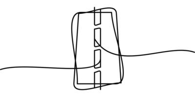 continuous line drawing of road symbol. abstract line art illustration vector