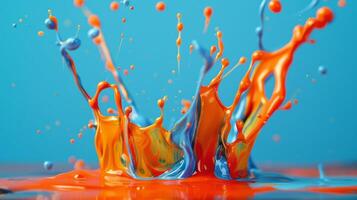A splash of paint is being thrown into the water photo