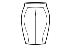 Pencil Skirt Illustration of a Form-Fitting Design with Clean Lines vector