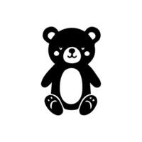 A black and white bear icon on a white background vector