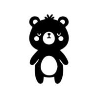 A black and white bear icon on a white background vector