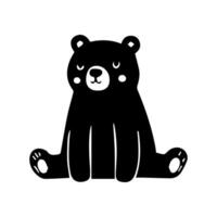 A black bear sitting on the floor with its eyes closed vector