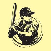 Design Baseball Player image. Baseball Player Logo Design Image on white background. vector
