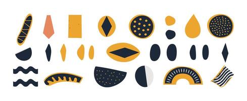 Abstract organic shapes, set, hand-drawn doodle art, limited color blob shapes, unique designs vector