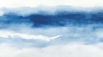 Pastel blue colored watercolor background template, hand drawn elements, brush stroked painting effect vector