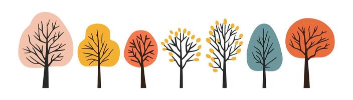 Minimalist Tree Design, A simple, yet elegant hand-drawn tree illustration in a flat style, ideal for adding a touch of nature to designs vector