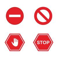 Stop Icon Set Design Template vector