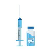 Injection and insulin bottle medical use design vector