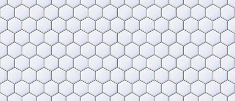 Seamless hexagon tile pattern. Honeycomb ceramic tiled texture for bathroom wall, kitchen floor, pool surface. Repeating mosaic grid background. Repeated light grey wallpaper. vector