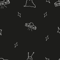 Cute seamless pattern with aliens, and stars for the design of children's items vector