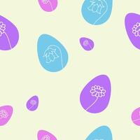 Seamless pattern with Easter eggs in delicate colors vector
