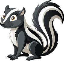 Charming Black and White Skunk Available on EPS File vector