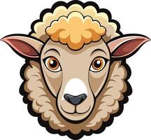 Peaceful Sheep Head Available on EPS File vector