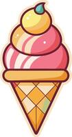 Delicious Swirl Cone Ice Cream Available on EPS File vector
