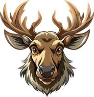 Classic Moose Head Drawing Available on EPS File vector