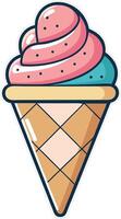 Triple Scoop Cone Ice Cream Available on EPS File vector