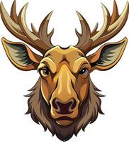 Noble Guardian Moose Head Available on EPS File vector
