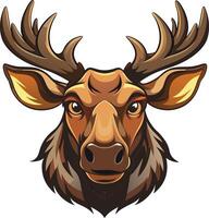 Powerful Moose Head Badge Available on EPS File vector
