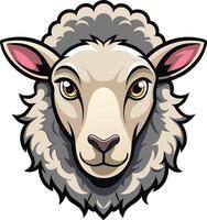 Friendly Sheep Head Available on EPS File vector