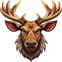 Noble Moose Head Sketch Available on EPS File vector