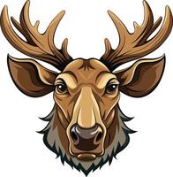Fierce Moose Head Art Available on EPS File vector