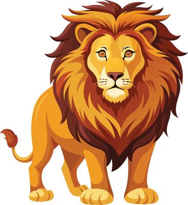 King of the Jungle Lion Available on EPS File