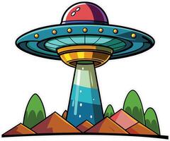 Glowing UFO Available on EPS File vector