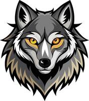 Rugged Wolf Head Available on EPS File vector