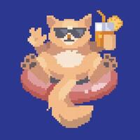 cat pixel art, vector