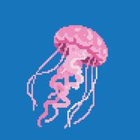 jellyfish pixel art vector
