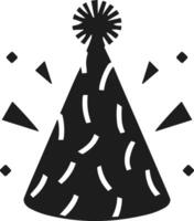 Festive Party Hat Silhouette with Decorative Elements vector