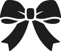 Elegant Black Ribbon Bow Silhouette for Stylish Design Projects vector