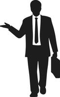 Businessman Silhouette Holding Briefcase with Gesture Pose vector