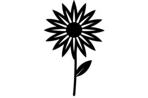Artistic Daisy Line Drawing in Monochrome vector