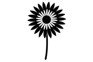 Timeless Black Ink Daisy Representation vector