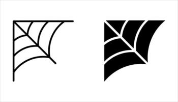 spider web icon set on white background vector