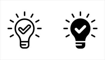 creative bulb icon set on white background vector