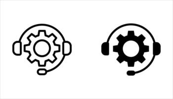 customer support icon set on white background vector