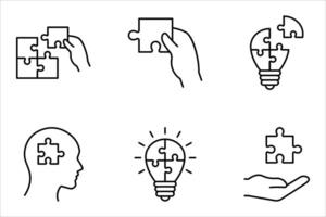 problem solving icon set vector