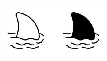 shark fin icon set on white background vector
