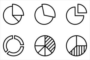 pie chart icon set on white vector